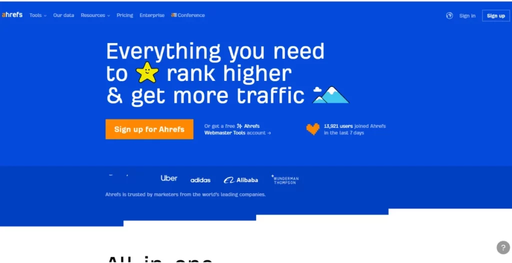 Ahrefs Homepage