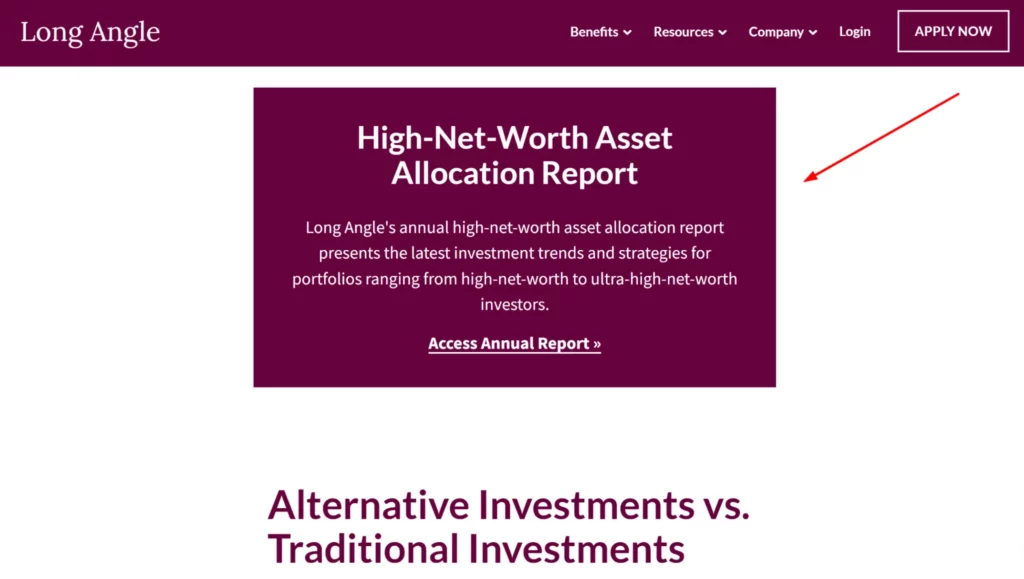 High-Net-Worth Asset Allocation Report by Long Angle, highlighting investment strategies for affluent investors. Apply now.